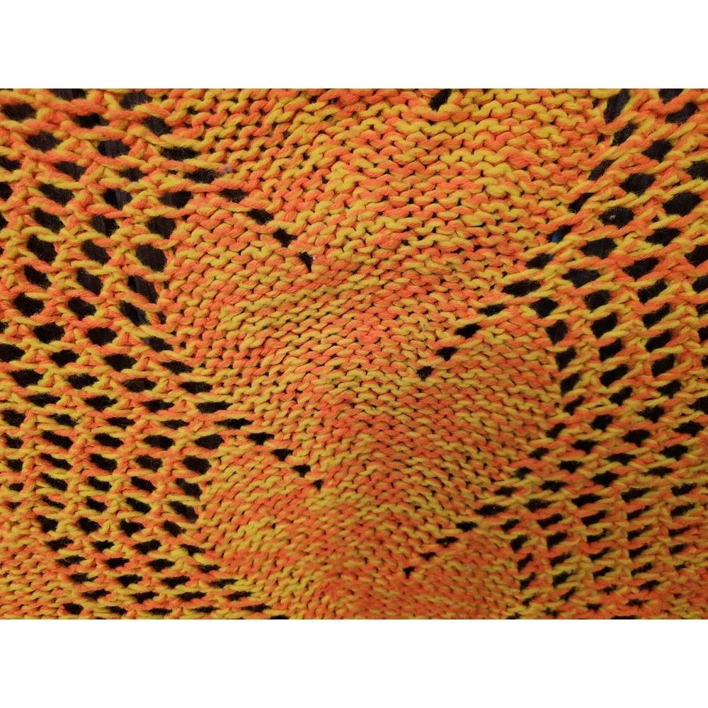 Vintage Large Colorful Crocheted Afghan Blanket Throw 65x29 Handwoven Grannycore